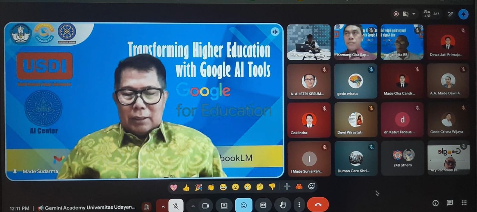 Perkuat Kapasitas Kecerdasan Artifisial, USDI dan UCAI Unud Bekali Civitas Akademika Sertifikasi Gemini AI